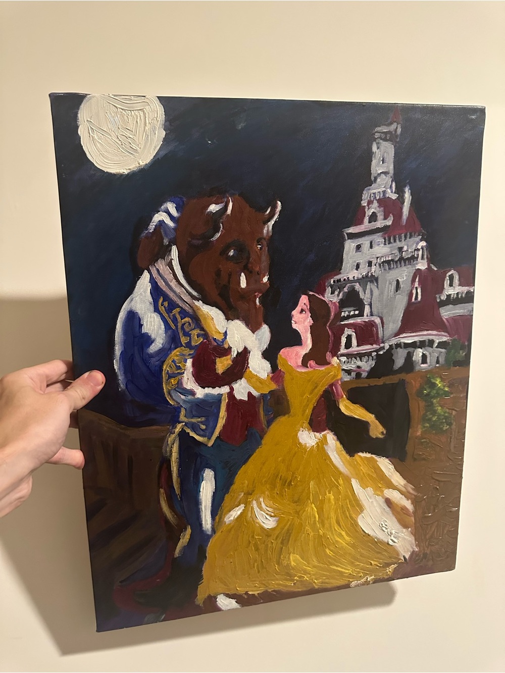 Hand-Painted Beauty and the Beast painting Art 16x20 1/1
